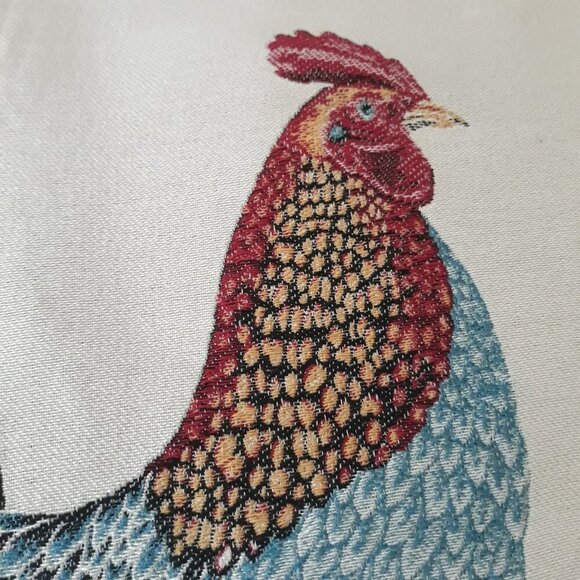 Rooster Embroidered Pillow Cover - Multicolor - Picture 5 of 13